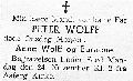 R138 Karl Hans Peter Wolff, dødsannonce R138 Karl Hans Peter Wolff, dødsannonce