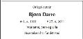 R1803 Bjørn Darre, Dødsannonce. R1803 Bjørn Darre, Dødsannonce.