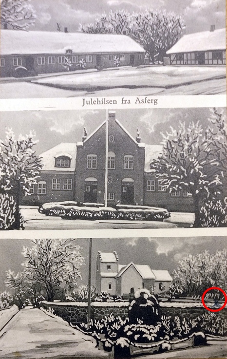R175 Julekort med motiver fra Asferg - forside.